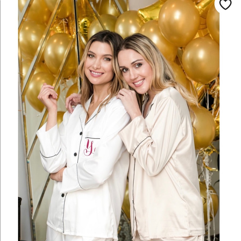 Bride + bridesmaids pajamas (maroon & blush)